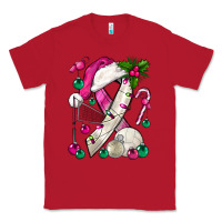 Red Pink Christmas Breast Cancer Ribbon Volleyball Classic Tee - BundleAndBundleShop