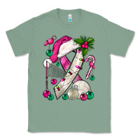 Sage Pink Christmas Breast Cancer Ribbon Volleyball Classic Tee - BundleAndBundleShop