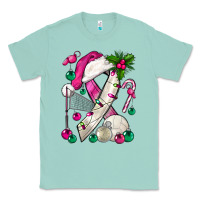 Seafoam Pink Christmas Breast Cancer Ribbon Volleyball Classic Tee - BundleAndBundleShop