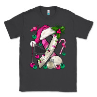 Smoke Pink Christmas Breast Cancer Ribbon Volleyball Classic Tee - BundleAndBundleShop