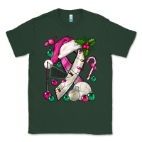 Sports Green Pink Christmas Breast Cancer Ribbon Volleyball Classic Tee - BundleAndBundleShop