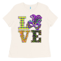 Bone mardi gras love mask Ladies Tee - BarkalooDesign