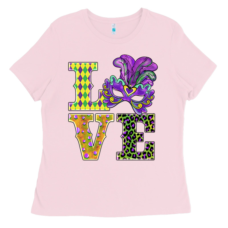 Mardi Gras Love Mask Ladies Tee by BarkalooDesign | Teevron