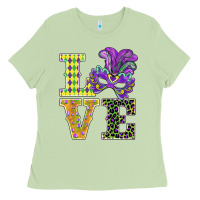 Matcha mardi gras love mask Ladies Tee - BarkalooDesign