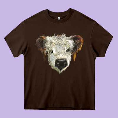 White Calf Scottish Heavy Core Tee Designed By Barkaloodesign