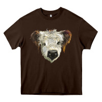 Chocolate Brown white calf scottish Heavy Core Tee - BarkalooDesign