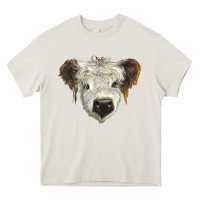 Cream white calf scottish Heavy Core Tee - BarkalooDesign