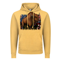 Vintage Mustard American Bison Vintage Hoodie - Jasminsmagicworld