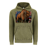 Vintage Olive American Bison Vintage Hoodie - Jasminsmagicworld