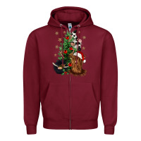 Burgundy heifer cow gnomies christmas tree Zipper Hoodie - CowGirlArtShop