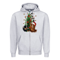 Heather Grey heifer cow gnomies christmas tree Zipper Hoodie - CowGirlArtShop