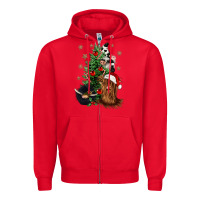 Red heifer cow gnomies christmas tree Zipper Hoodie - CowGirlArtShop