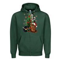 Sports Green heifer cow gnomies christmas tree Zipper Hoodie - CowGirlArtShop