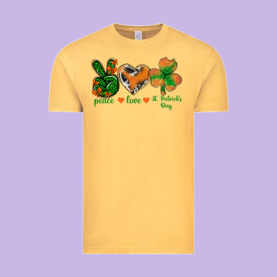 Peace Love St.patrick's Day Vintage Tee Designed By Bundleandbundleshop