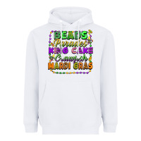 White Beads parades king cake crawfish Mardi Gras Heavyweight Hoodie - FaDigitalArtStudio