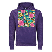 Cloud Purple hair clasp and sea shells with leopard beach seamless pattern bbs Vintage Hoodie - BundleAndBundleShop