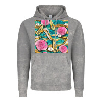 Cloud Rock hair clasp and sea shells with leopard beach seamless pattern bbs Vintage Hoodie - BundleAndBundleShop
