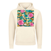 Vintage Artic hair clasp and sea shells with leopard beach seamless pattern bbs Vintage Hoodie - BundleAndBundleShop