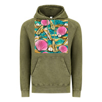 Vintage Olive hair clasp and sea shells with leopard beach seamless pattern bbs Vintage Hoodie - BundleAndBundleShop
