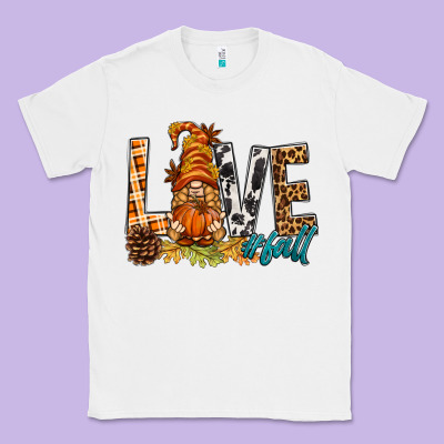Love Fall Gnome Classic Tee Designed By Bundleandbundleshop