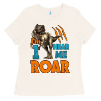 Bone i'm one hear me roar dinosaur birthday Ladies Tee - LillyAllenDesigns