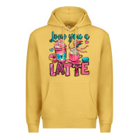Antique Gold love you a latte Premium Hoodie - OliviaCreatesArt