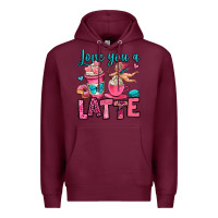 Burgundy love you a latte Premium Hoodie - OliviaCreatesArt