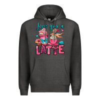 Charcoal Heather love you a latte Premium Hoodie - OliviaCreatesArt