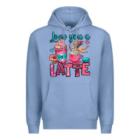Colony Blue love you a latte Premium Hoodie - OliviaCreatesArt