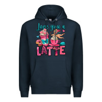 Navy love you a latte Premium Hoodie - OliviaCreatesArt
