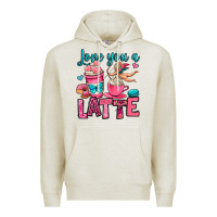 Oatmeal Heather love you a latte Premium Hoodie - OliviaCreatesArt