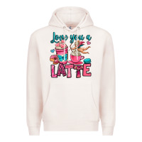 Pale Pink love you a latte Premium Hoodie - OliviaCreatesArt