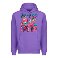 Purple love you a latte Premium Hoodie - OliviaCreatesArt