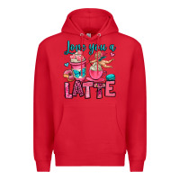Red love you a latte Premium Hoodie - OliviaCreatesArt
