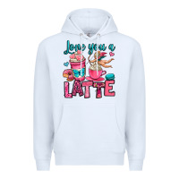 White love you a latte Premium Hoodie - OliviaCreatesArt