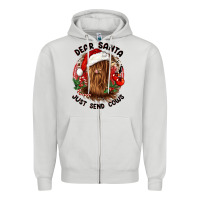Dove Grey dear santa just send cows Zipper Hoodie - CowGirlArtShop