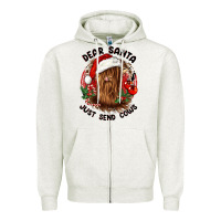 Oatmeal Heather dear santa just send cows Zipper Hoodie - CowGirlArtShop