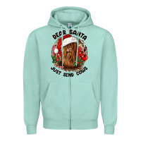 Seafoam dear santa just send cows Zipper Hoodie - CowGirlArtShop