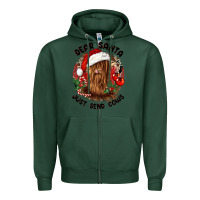 Sports Green dear santa just send cows Zipper Hoodie - CowGirlArtShop