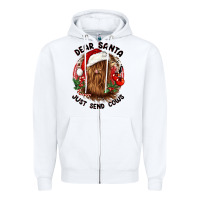 White dear santa just send cows Zipper Hoodie - CowGirlArtShop