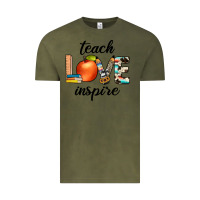 Vintage Olive teach love inspıre Vintage Tee - JahusDesignShop