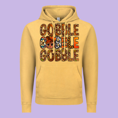 Western Gobble With Turkey Bbs Vintage Hoodie Designed By Bundleandbundleshop