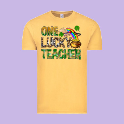 One Lucky Teacher St. Patricks Vintage Tee Designed By Bundleandbundleshop