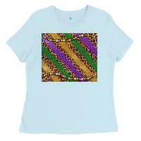 Baby Blue mardi gras leopard glitter bead Ladies Tee - BarkalooDesign