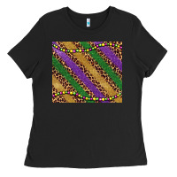 Black mardi gras leopard glitter bead Ladies Tee - BarkalooDesign