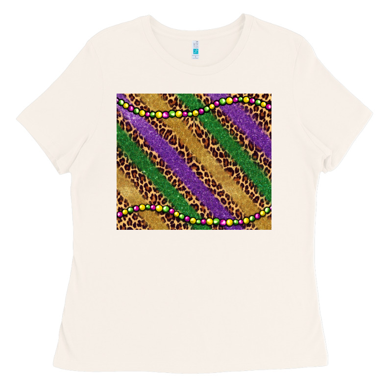 Mardi Gras Leopard Glitter Bead Ladies Tee by BarkalooDesign | Teevron