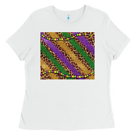 White mardi gras leopard glitter bead Ladies Tee - BarkalooDesign