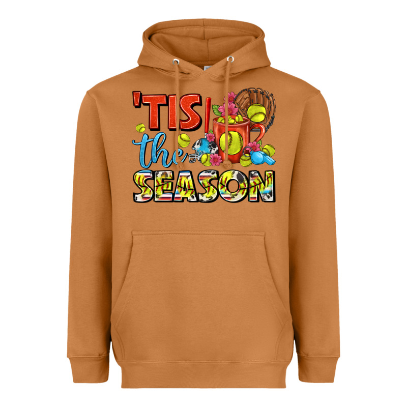 Tis The Season  Softball Coffee Mug Heavyweight Hoodie by FaDigitalArtStudio | Teevron