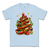 Dusty Blue Christmas Feliz Navidad Sombrero Tree Classic Tee - BundleAndBundleShop