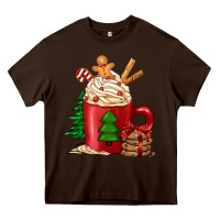 Chocolate Brown Christmas coffee Heavy Core Tee - Jasminsmagicworld